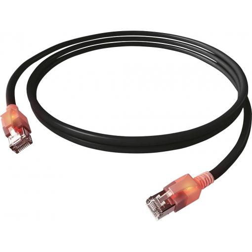 Easylan CS1OSADAD0020 RJ45 síťové kabely, propojovací kabely CAT 6A S/FTP 2.00 m černá dvoužilový stíněný, bez halogenů, samozhášecí 1 ks