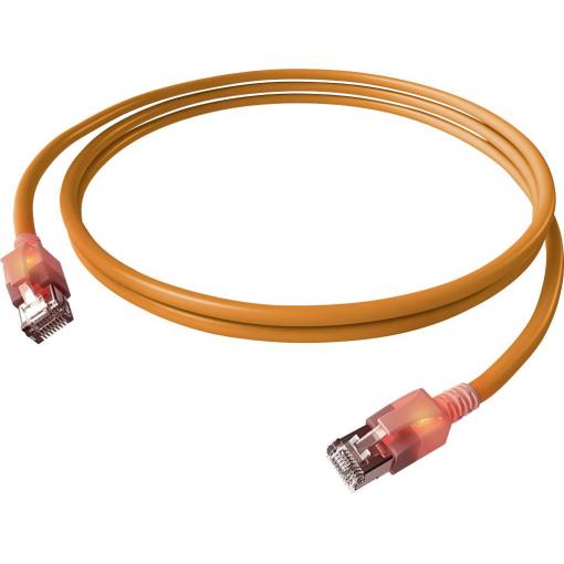 Easylan CS1OOADAD0030 RJ45 síťové kabely, propojovací kabely CAT 6A S/FTP 3.00 m oranžová dvoužilový stíněný, bez halogenů, samozhášecí 1 ks