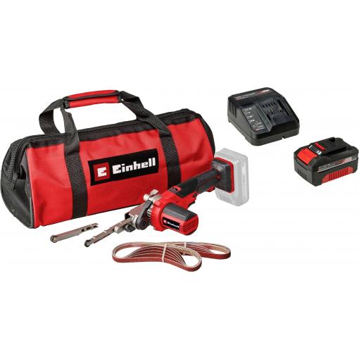 Einhell 4461000+4512042 akumulátorová pásová bruska, akumulátor, vč. nabíječky, šířka 13 mm, délka 457 mm