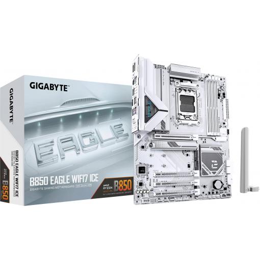 Gigabyte B850 EAGLE WF7 ICE Základní deska Socket (PC) AMD AM5 Tvarový faktor ATX Čipová sada základní desky AMD® B850