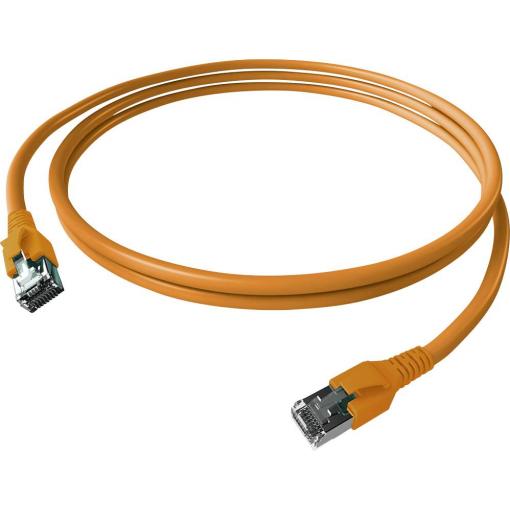 Easylan CP1KOBOBO0010 RJ45 síťové kabely, propojovací kabely CAT 6A S/FTP 1.00 m oranžová dvoužilový stíněný, bez halogenů, samozhášecí 1 ks