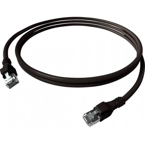 Easylan CPP1OSASAS0100 RJ45 síťové kabely, propojovací kabely CAT 6A S/FTP 10.00 m černá dvoužilový stíněný, bez halogenů, samozhášecí 1 ks
