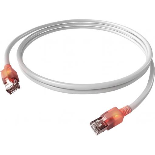 Easylan CS1OWADAD0015 RJ45 síťové kabely, propojovací kabely CAT 6A S/FTP 1.50 m bílá dvoužilový stíněný, bez halogenů, samozhášecí 1 ks