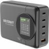 VOLTCRAFT UC-4C1A240W01 USB nabíječka, GaN, USB Power Delivery (USB-PD) , Rychlonabíječka, 4x USB-C®, 1x USB A , 240 W, Power Delivery 3.0, černá