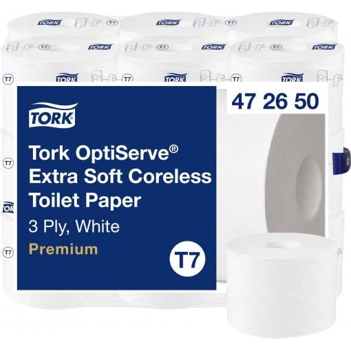 TORK toaletní papír T7-System Hülsenloses Toilettenpapier 3-lag T7 472650 Počet vrstev: 3 vrstev 18 ks