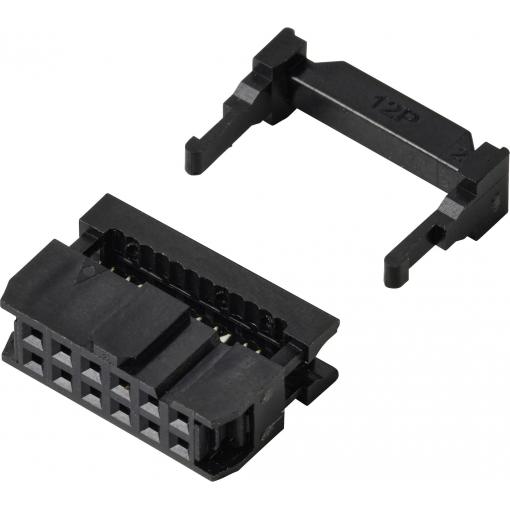 TRU COMPONENTS TC-13537772 konektor pro ploché kabely s odlehčením tahu Rastr (rozteč): 2.54 mm Počet pólů: 12 Počet řádků: 2 1 ks
