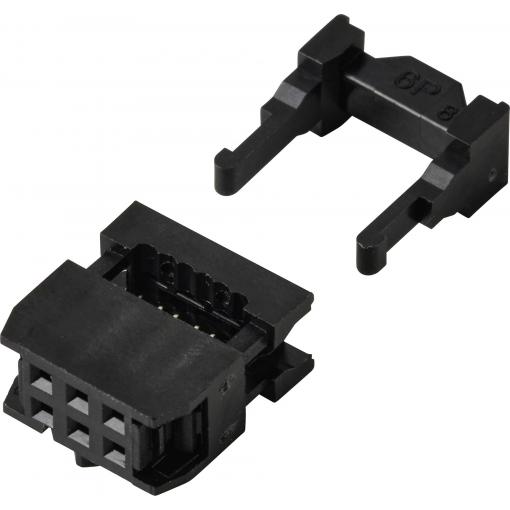 TRU COMPONENTS TC-13537784 konektor pro ploché kabely s odlehčením tahu Rastr (rozteč): 2.54 mm Počet pólů: 6 Počet řádků: 2 1 ks