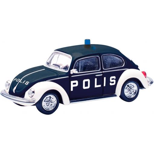 Herpa 097390 H0 model zásahového vozidla Volkswagen Brouk 1303 „Polis“ (Švédsko)