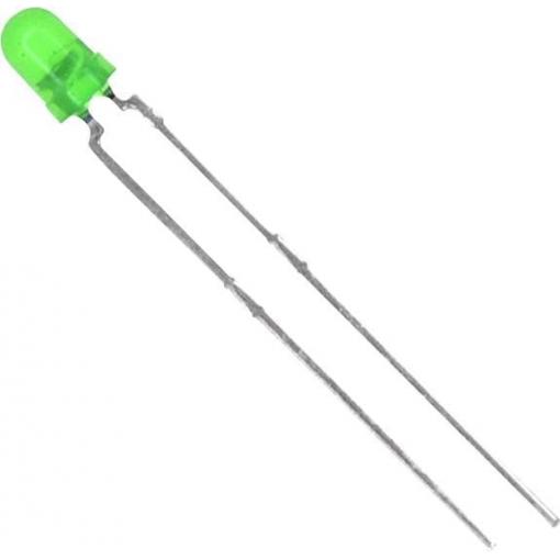 Vishay TLHG4405 LED s vývody zelená kulatý 3 mm 15 mcd 60 ° 30 mA 2.4 V