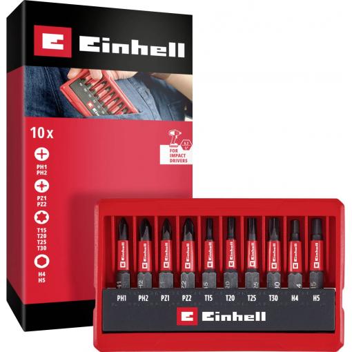 Einhell Impact Bit Taschenbox 10tlg 118653 sada bitů, 1/4 (6,3 mm), PH, PZ, šestiúhelník, TX, 1/4 (6,3 mm)