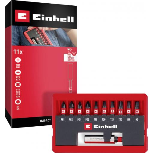 Einhell Impact Bit Taschenbox 11tlg 118673 sada bitů, 1/4 (6,3 mm), PH, PZ, šestiúhelník, TX, 1/4 (6,3 mm)