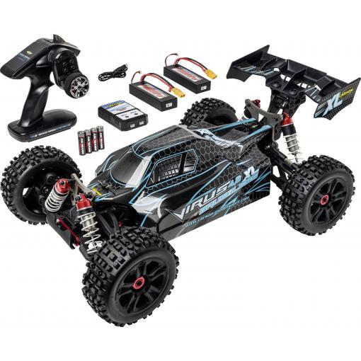 Carson Modellsport Virus 4.2 XL černá, tyrkysová 1:8 RC model auta elektrický Buggy 100% RtR 2,4 GHz vč. akumulátorů, nabíječky a baterie ovladače