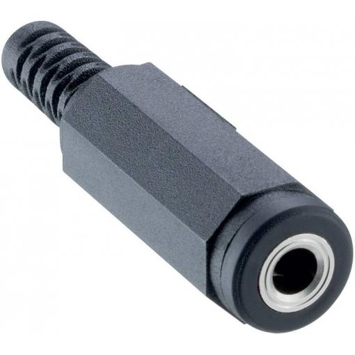 Lumberg 1520 01 jack konektor 3.5 mm zásuvka, rovná Pólů: 3 stereo černá 1 ks