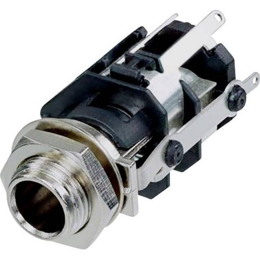 Rean AV RJ5VM-S-CON jack konektor 6.35 mm zásuvka, vestavná vertikální Pólů: 5 stereo černá 1 ks