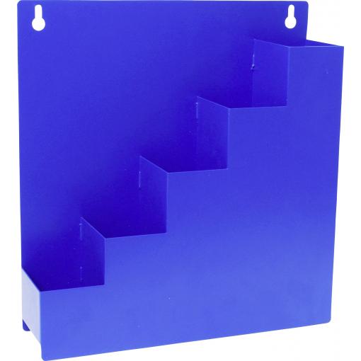 Quadrios 24CA455 Nástěnný držák pro pořadačky na stahovací pásky modrý 5 přihrádky (d x š x v) 30 x 8 x 32 cm