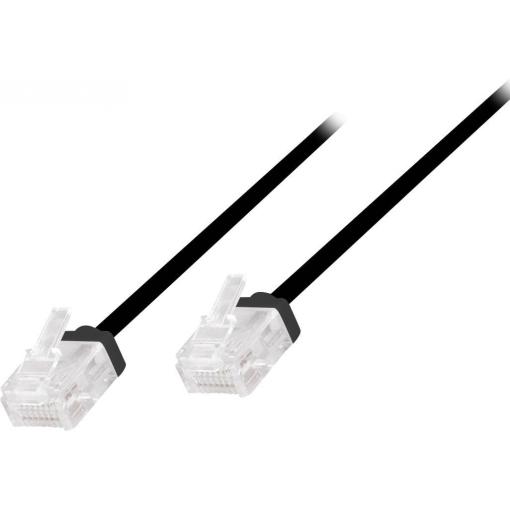 LogiLink CQ3003U RJ45 síťové kabely, propojovací kabely CAT 6A U/UTP 0.15 m černá extrémně tenký , flexibilní provedení, samozhášecí, bez halogenů 1 ks