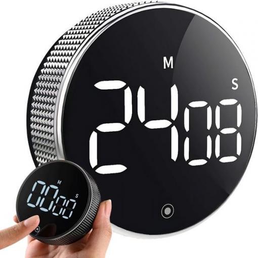 Digitální kuchyňská minutka h_v187q, magnetická, černá