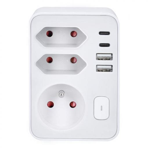 inst.rozdv.1x16A+2x2,5A+2xUSB A+C +vyp. bílá