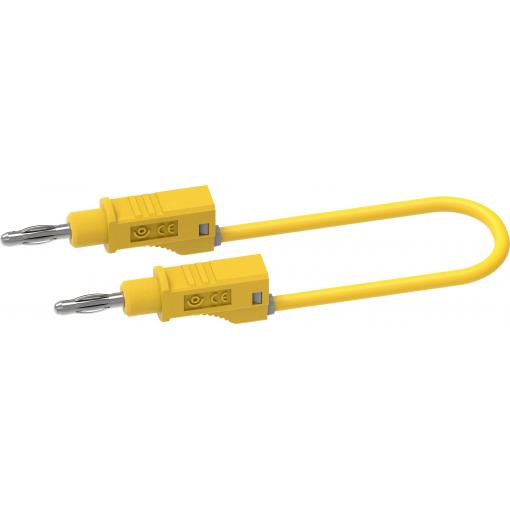 Electro PJP 2111-CD1-50J měřicí kabel banánková zástrčka 4 mm 50 cm žlutá 1 ks