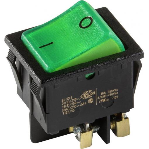 interBär 3636-250.22 kolébkový spínač 3636-250.22 250 V/AC 16 A 2x vyp/zap s aretací 1 ks