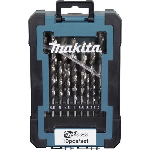 Makita D-78352 sada spirálových vrtáku do kovu 1 mm, 1.5 mm, 2 mm, 2.5 mm, 3 mm, 3.5 mm, 4 mm, 4.5 mm, 5 mm, 5.5 mm, 6 mm, 6.5 mm, 7 mm, 8 mm, 8.5 mm, 9 mm,