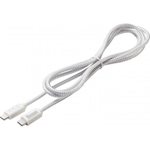 Dehner Elektronik Kabel USB-C USB 2.0 USB-C ® zástrčka 1.5 m bílá flexibilní provedení Power cable (USB-C to USB-C)