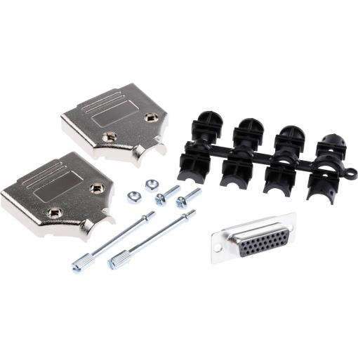 MH Connectors MHDTPK15HD26FS-K sada D-SUB zásuvková lišta 180 ° Pólů: 15 pájecí kalíšek 1 ks