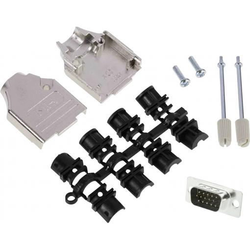 MH Connectors MHDTZK9HD15MS-K sada D-SUB kolíkové lišty 180 ° Pólů: 9 pájecí kalíšek 1 ks