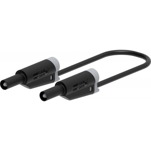 Electro PJP 2714-IEC-CD1-25N měřicí kabel zásuvkový konektor 4 mm, banánková zástrčka 25 cm černá 1 ks