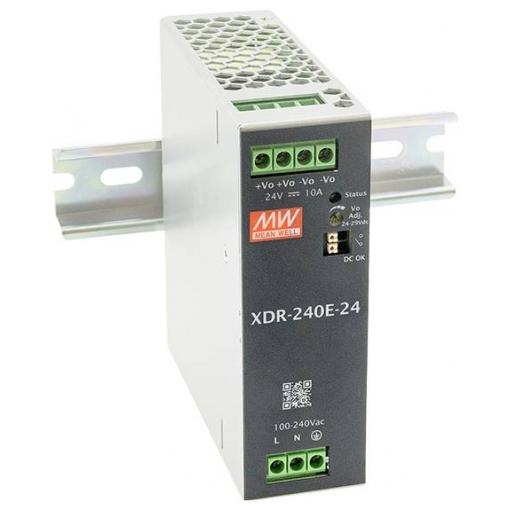 MEAN WELL XDR-240E-24 síťový zdroj na DIN lištu 24 V 10 A 240 W Obsah 1 ks