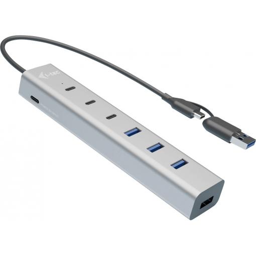 i-tec CAHUBMETAL7 USB Hub 4 + 3 porty USB-A, USB-C® USB 3.1 Gen1 5 GBit/s šedá CAHUBMETAL7