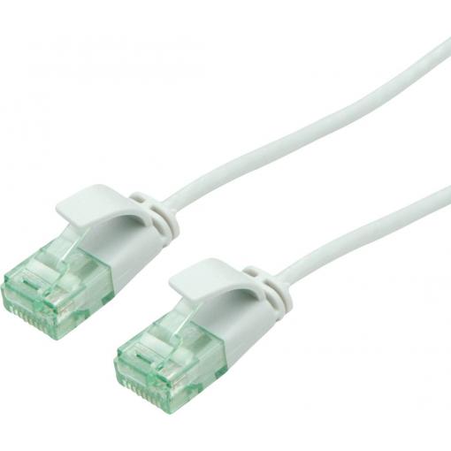 roline recycled material 21.45.3403 RJ45 síťové kabely, propojovací kabely CAT 6A U/UTP 1.00 m šedá nestíněný, extrémně tenký , PVC plášť 1 ks