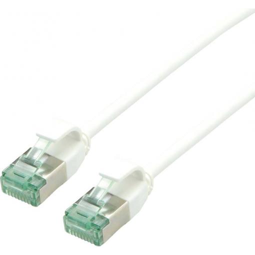 roline recycled material 21.45.3363 RJ45 síťové kabely, propojovací kabely CAT 6A U/FTP 1.00 m bílá nestíněný, extrémně tenký , PVC plášť 1 ks