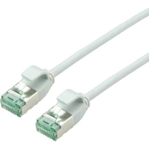 roline recycled material 21.45.3302 RJ45 síťové kabely, propojovací kabely CAT 6A U/FTP 0.50 m šedá nestíněný, extrémně tenký , PVC plášť 1 ks