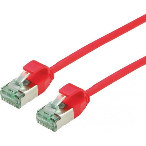 roline recycled material 21.45.3315 RJ45 síťové kabely, propojovací kabely CAT 6A U/FTP 2.00 m červená (jasná) nestíněný, extrémně tenký , PVC plášť 1 ks