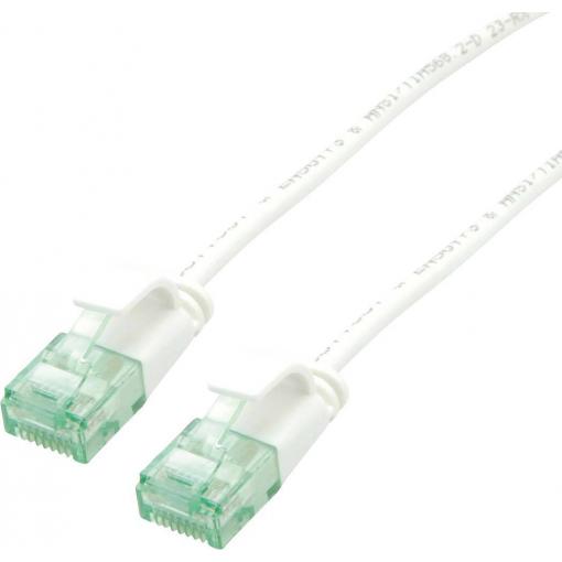 roline recycled material 21.45.3466 RJ45 síťové kabely, propojovací kabely CAT 6A U/UTP 3.00 m bílá nestíněný, extrémně tenký , PVC plášť 1 ks