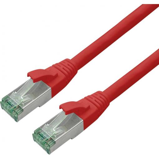 roline recycled material 21.45.3212 RJ45 síťové kabely, propojovací kabely CAT 6A S/FTP 2.00 m červená (jasná) dvoužilový stíněný, dvoužilový stíněný, PVC
