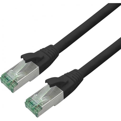 roline recycled material 21.45.3253 RJ45 síťové kabely, propojovací kabely CAT 6A S/FTP 3.00 m černá dvoužilový stíněný, dvoužilový stíněný, PVC plášť 1 ks