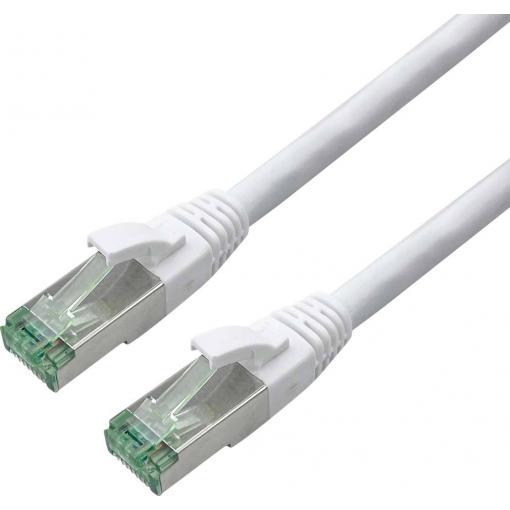 roline recycled material 21.45.3264 RJ45 síťové kabely, propojovací kabely CAT 6A S/FTP 1.50 m bílá dvoužilový stíněný, dvoužilový stíněný, PVC plášť 1 ks