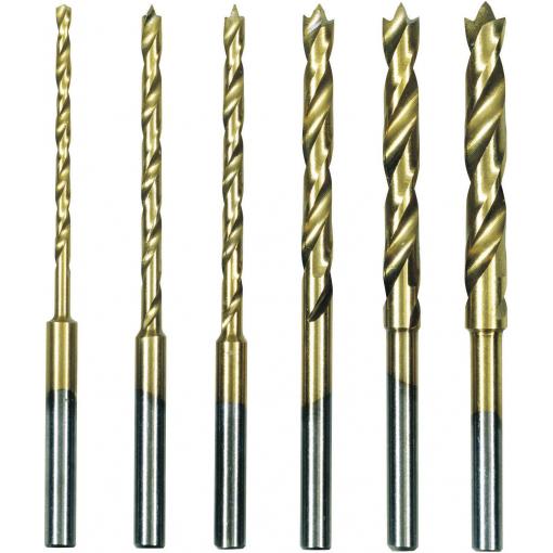 Proxxon Micromot 28 876 HSS sada spirálových vrtáku do kovu 6dílná 1.5 mm, 2 mm, 2.5 mm, 3 mm, 3.5 mm, 4 mm TiN válcová stopka 1 sada