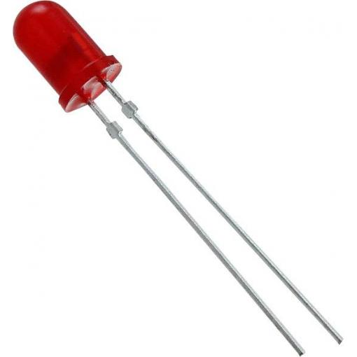 Vishay TLHR5401 LED s vývody červená kulatý 5 mm 12 mcd 60 ° 30 mA 2 V