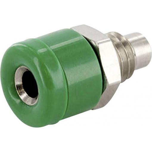 econ connect HOBGN zdířka pro banánek zásuvka, vestavná vertikální Ø pin: 2.6 mm zelená 1 ks