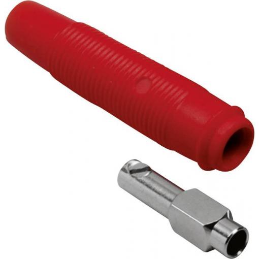 BKL Electronic 072213 zdířka pro banánek spojka, rovná Ø pin: 4 mm červená 1 ks