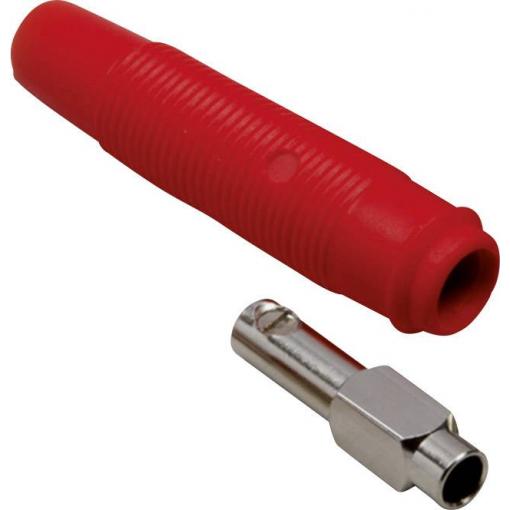 BKL Electronic 072233 zdířka pro banánek spojka, rovná Ø pin: 4 mm červená 1 ks