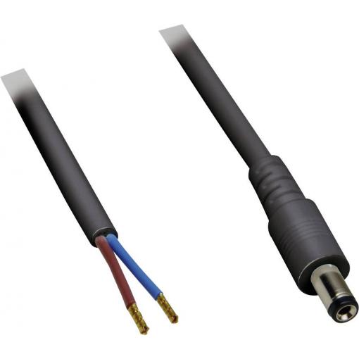 BKL Electronic 072058 nízkonapěťový připojovací kabel nízkonapěťová zástrčka - kabel s otevřenými konci 5.5 mm 2.5 mm 2.00 m 1 ks