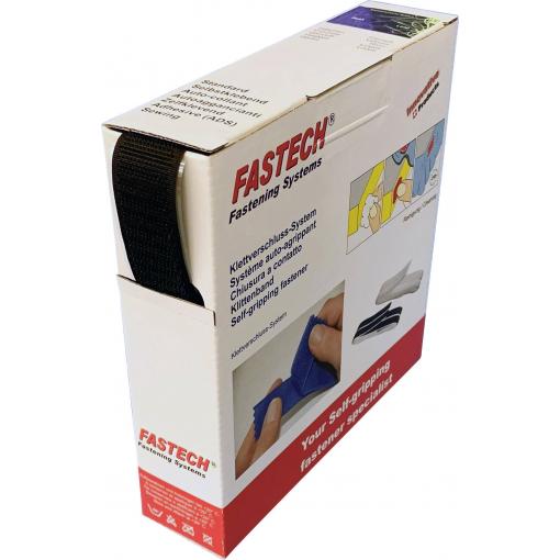 FASTECH® B25-SKL01999910 pásek se suchým zipem, zalepení hotmelt , háčková část, (d x š) 10 m x 25 mm, černá, 10 m