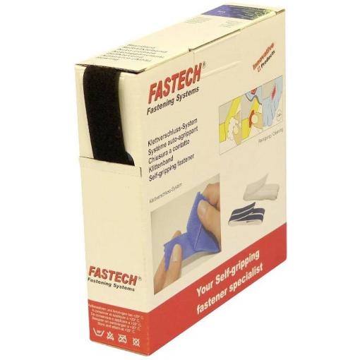 FASTECH® B25-SKL02999910 pásek se suchým zipem, zalepení hotmelt , flaušová část, (d x š) 10 m x 25 mm, černá, 10 m