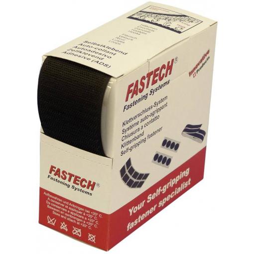 FASTECH® B50-SK-H-999905 pásek se suchým zipem, zalepení hotmelt , háčková část, (d x š) 5 m x 50 mm, černá, 5 m