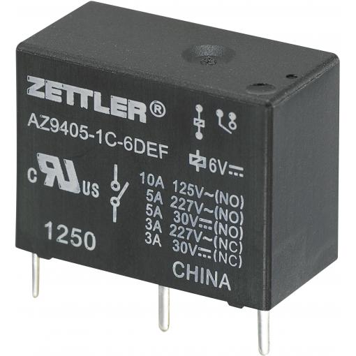 Zettler Electronics AZ9405-1C-24DEF relé do DPS 24 V/DC 10 A 1 přepínací kontakt 1 ks