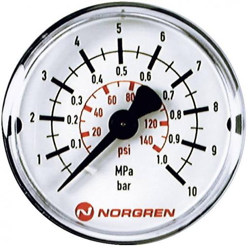 Norgren manometr 18-015-885 Připojení (manometr): zadní strana 0 do 6 bar vnější závit R1/8 1 ks